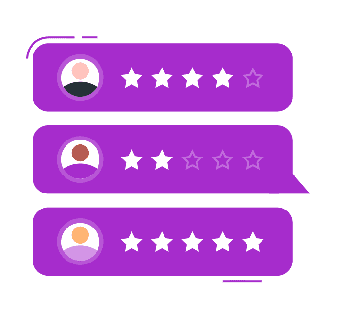 Reviews Flag Purple colour Graphics by Graphite Work