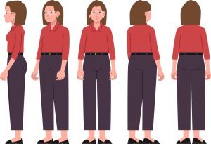 Girl Vector Character With 5 Poses