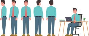 Formal Office Character Poses Vector With 5 Poses