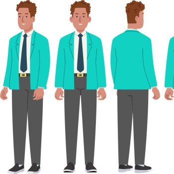 Character Poses Vector With 5 Poses